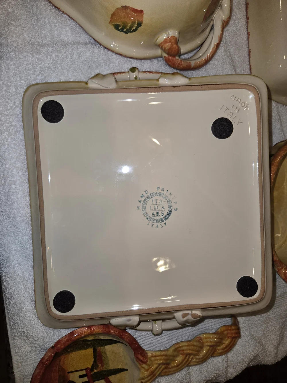Vintage Italica ARS Italy Tuscan Village Pottery Serving Set 9pc -  NWOT